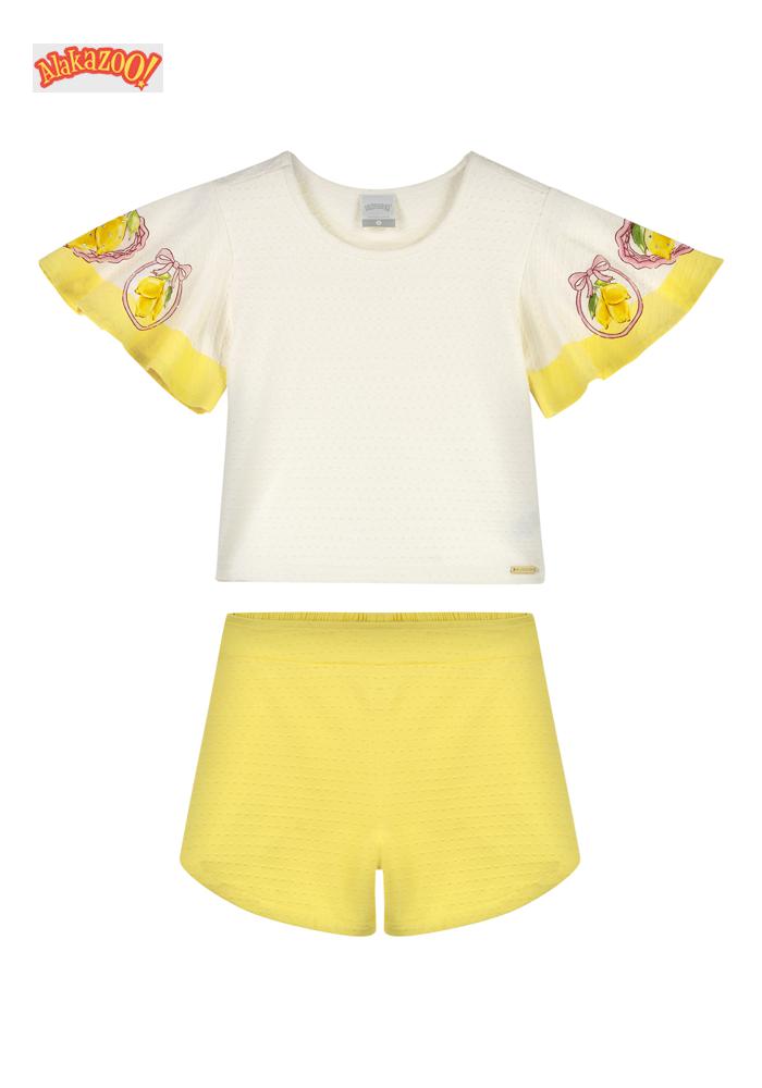 CONJUNTO MALHA NIKKO 08 AMARELO CALGARY - FEMININO