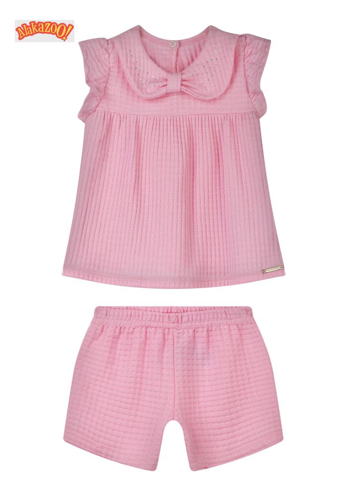 CONJUNTO MALHA WAFFLE PB ROSA SWEET CANDY - FEMININO