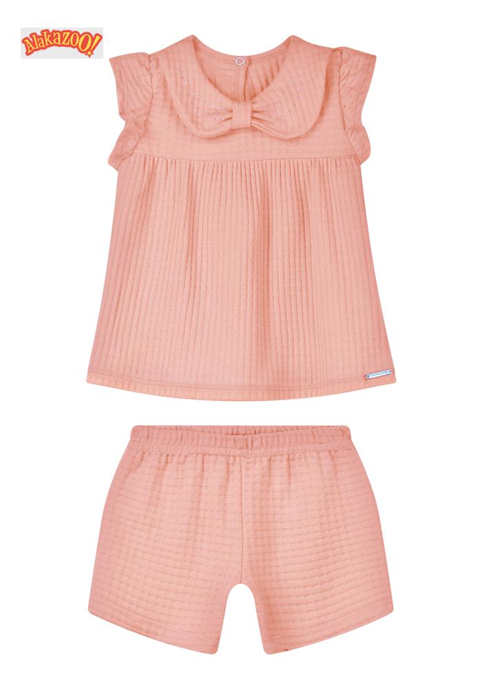 CONJUNTO MALHA WAFFLE GB SALMAO SUAVE - FEMININO