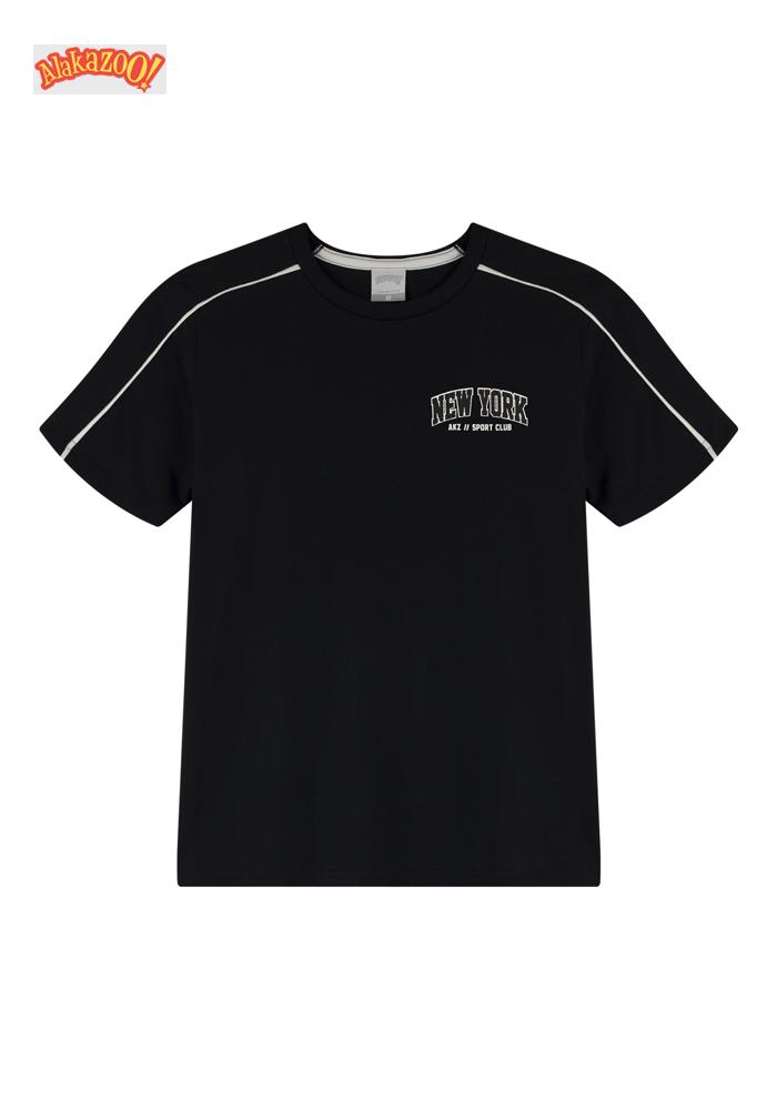 CAMISETA MEIA MALHA PENTEADA 06 PRETO - MASCULINO