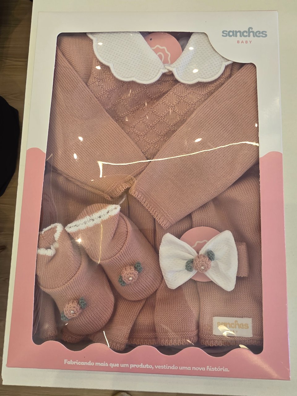 KIT VESTIDINHO-ROSE C/ BRANCO-RN