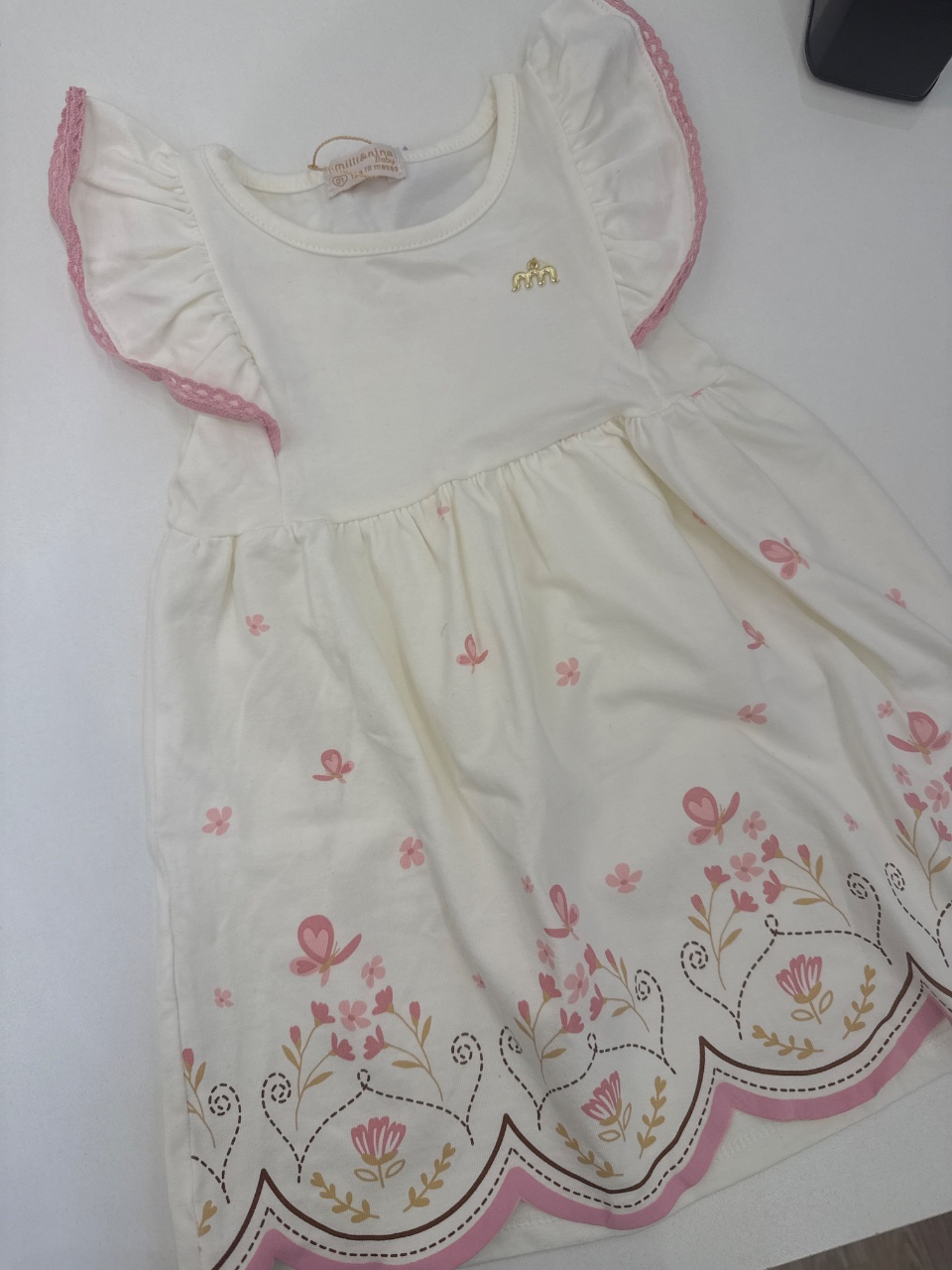 VESTIDO BEBE MILLI&NINA BABY 01 OFF WHITE